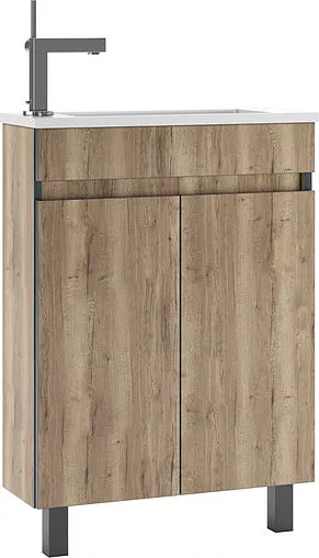 Тумба-умывальник подвесной Домино Dolche 60 дуб галифакс табак DD5403T+4627173210614