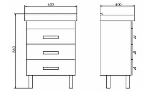 Тумба-умывальник напольная Comforty Никосия 60Н дуб белый 00004142203CF Тумба-умывальник напольная Comforty Никосия 60Н дуб белый 00004142203CF, 2