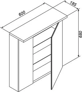 Шкаф-зеркало Am.Pm Spirit 2.0 60 L красный глянец M70AMCL0601RG Шкаф-зеркало Am.Pm Spirit 2.0 60 L красный глянец M70AMCL0601RG, 2
