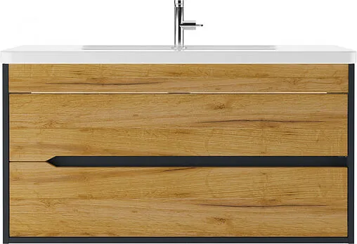 Тумба-умывальник подвесная Домино Karat 100 дуб вотан/антрацит DK3204T+4640021065204