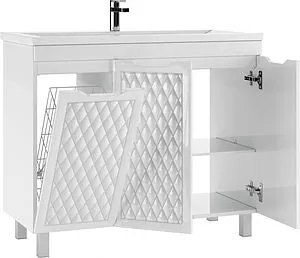 Тумба-умывальник подвесная Домино 3D 100 белый D37014T+4680028070139, 3