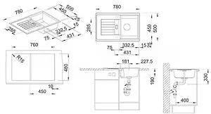 Мойка кухонная Blanco Zia 40 S 78 кофе 515070, 2