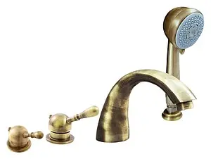 Смеситель на борт ванны на 4 отверстия Rav Slezak Labe бронза L069.5PSM, 1