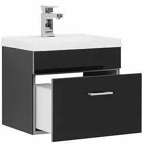 Тумба-умывальник подвесная Aquanet Верона 50 чёрный 00207766+00154242 Тумба-умывальник подвесная Aquanet Верона 50 чёрный 00207766+00154242, 4