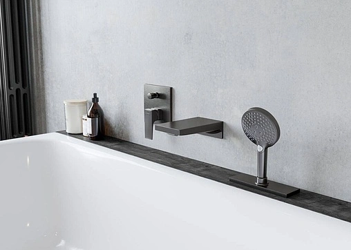 Смеситель для ванны скрытого монтажа со встроенной защитной комбинацией Hansgrohe Metropol шлифованный черный хром 32546340