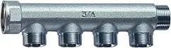 Коллектор распределительный проходной 4 отвода 1&quot;в/н x М24x19 Far FK 3400 C1