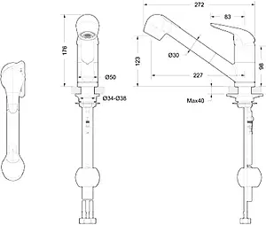 Смеситель для кухни с выдвижным изливом Bravat Omega хром F785129CP-RUS Смеситель для кухни с выдвижным изливом Bravat Omega хром F785129CP-RUS, 4