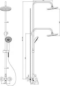 Душевая система со смесителем для душа Rossinka B хром B35-45 Душевая система со смесителем для душа Rossinka B хром B35-45, 2