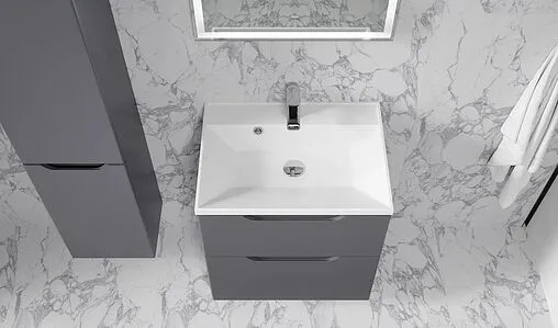 Тумба-умывальник подвесная Raval Wector 60 антрацит Wct.01.60/P/A/MD+4627173210164