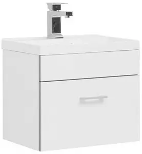 Тумба-умывальник подвесная Aquanet Верона 50 белый 00207765+00154242 Тумба-умывальник подвесная Aquanet Верона 50 белый 00207765+00154242, 1