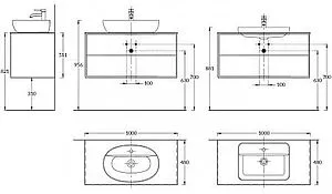 Тумба-умывальник подвесная Kerama Marazzi Plaza Modern 100 белый PL.M.100.2\WHT+ Тумба-умывальник подвесная Kerama Marazzi Plaza Modern 100 белый PL.M.100.2\WHT+, 2