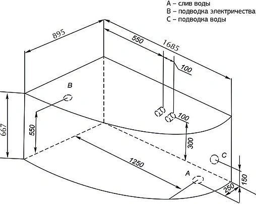 Ванна акриловая Aquanet Augusta 170x90 L 00203904
