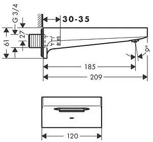Излив для скрытого монтажа Hansgrohe Metropol белый матовый 32543700, 2