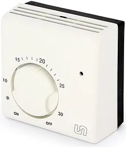 Проводной комнатный терморегулятор НО/НЗ 230В Uni-fitt TA5 белый 332I2000, 1