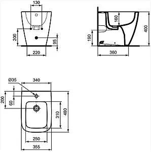 Биде напольное Ideal Standard i.Life S белый T459501 Биде напольное Ideal Standard i.Life S белый T459501, 2