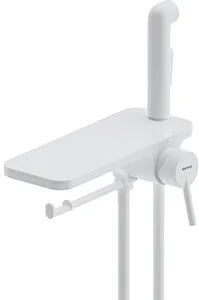 Гигиенический душ со смесителем и полкой Damixa Jupiter белый матовый 773500200, 1