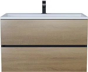 Тумба-умывальник подвесная Uperwood Barsa 70 дуб сонома/чёрный матовый 293020547 Тумба-умывальник подвесная Uperwood Barsa 70 дуб сонома/чёрный матовый 293020547, 1