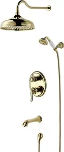 Душевая система со смесителем для ванны Lemark Brava золото/белый LM4722G Душевая система со смесителем для ванны Lemark Brava золото/белый LM4722G, 1