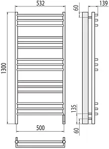 Полотенцесушитель электрический лесенка Terminus Прато П15 500х1300 электро sensor quick touch полированная сталь 4670078531513, 2