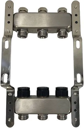 Группа коллекторная без расходомеров 3 отвода 1&quot;в/в x ¾&quot;ек WAAG WG.588.0603