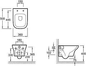 Комплект 4 в 1 Jacob Delafon Vox E21772RU-00, 3