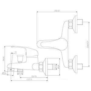 Смеситель для ванны Rossinka хром Y35-31 Смеситель для ванны Rossinka хром Y35-31, 2