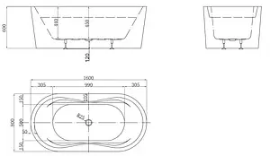 Ванна акриловая отдельностоящая BelBagno 160x80 BB407-1600-800 Ванна акриловая отдельностоящая BelBagno 160x80 BB407-1600-800, 2