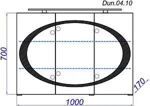 Шкаф-зеркало Clarberg Dune 100 DUN0410, 2