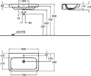 Раковина Keramag it! 80 белый 121980000 Раковина Keramag it! 80 белый 121980000, 2