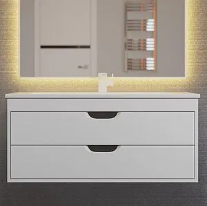 Тумба-умывальник подвесная Uperwood UPD Modul 95 белый с графитовыми вставками 393020562 Тумба-умывальник подвесная Uperwood UPD Modul 95 белый с графитовыми вставками 393020562, 1