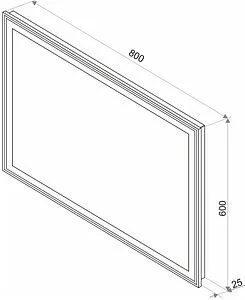 Зеркало с подсветкой Continent Aralia Led 80x60 с подогревом белый ЗЛП1521, 2