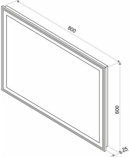 Зеркало с подсветкой Continent Aralia Led 80x60 с подогревом белый ЗЛП1521