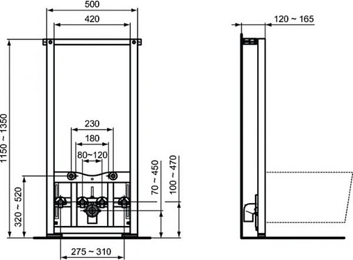 Комплект инсталляций Ideal Standard Prosys FRAME M RR676767