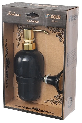 Дозатор для жидкого мыла Fixsen Luksor чёрный/золото FX-71612B