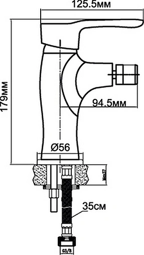 Смеситель для биде Aquanet Elements хром SD20064 Смеситель для биде Aquanet Elements хром SD20064
