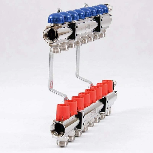Группа коллекторная без расходомеров 8 отводов 1&quot;в/в x ¾&quot;ек Uni-fitt 441E4308
