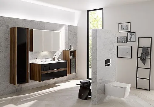 Шкаф-пенал подвесной VitrA Metropole 40 L черное акриловое стекло/сливовое дерево 58208 Шкаф-пенал подвесной VitrA Metropole 40 L черное акриловое стекло/сливовое дерево 58208