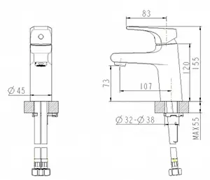 Смеситель для раковины Bravat Vega хром F1119177CP, 2