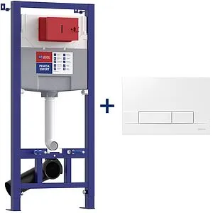 Инсталляция для подвесного унитаза Set 3 в 1 Lemark Peneda Expert + Bit 9812415 с кнопкой белый глянцевый Инсталляция для подвесного унитаза Set 3 в 1 Lemark Peneda Expert + Bit 9812415 с кнопкой белый глянцевый, 1