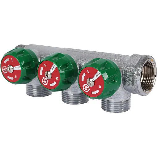 Коллектор регулирующий проходной 3 отвода ¾&quot;в/н x ¾&quot;ек Stout SMB-6850-343403