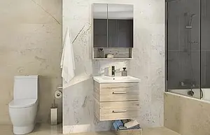 Шкаф-зеркало Comforty Парма 60 дуб дымчатый 00004143488CF Шкаф-зеркало Comforty Парма 60 дуб дымчатый 00004143488CF, 3
