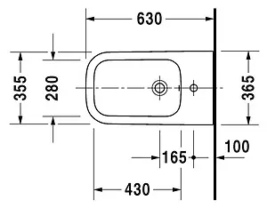 Биде напольное Duravit Happy D.2 белый 2259100000 Биде напольное Duravit Happy D.2 белый 2259100000, 2