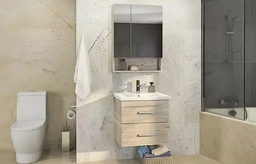 Шкаф-зеркало Comforty Парма 60 дуб дымчатый 00004143488CF