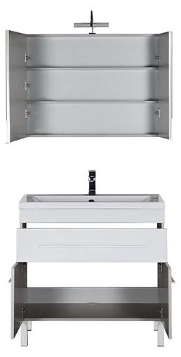 Шкаф-зеркало Aquanet Верона 90 L белый 00172339 Шкаф-зеркало Aquanet Верона 90 L белый 00172339