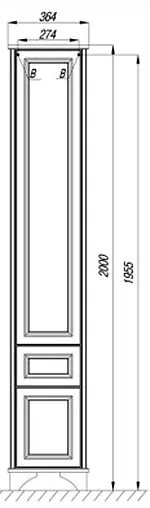 Шкаф-пенал напольный Aquaton Идель 35 L дуб белый 1A198003IDM7L