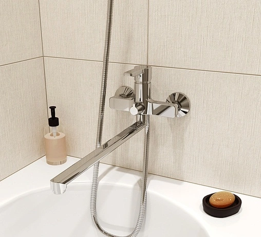 Смеситель для ванны с длинным изливом IDDIS Sena хром SENSBL2i10WA