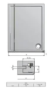 Душевое ограждение 1200мм прозрачное стекло Roltechnik Walk Pro WALK PRO/1200 4000686, 2