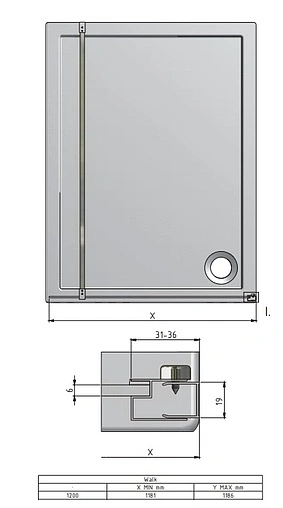 Душевое ограждение 1200мм прозрачное стекло Roltechnik Walk Pro WALK PRO/1200 4000686