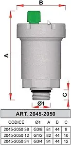 Воздухоотводчик автоматический ⅜&quot;н Far Gaiser FA 2045 38, 2