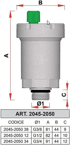 Воздухоотводчик автоматический ⅜&quot;н Far Gaiser FA 2045 38